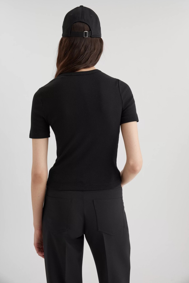 Axel Arigato Sort Signatur Slim Rib T-shirt