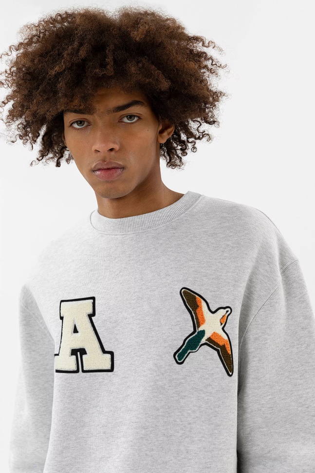Axel Arigato Varsity Bee Bird Sweatshirt Lysegrå Melange