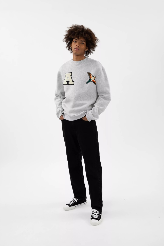 Axel Arigato Varsity Bee Bird Sweatshirt Lysegrå Melange