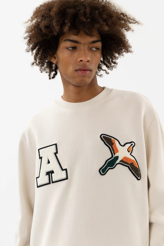 Varsity Bee Bird Sweatshirt Bleg Beige Axel Arigato