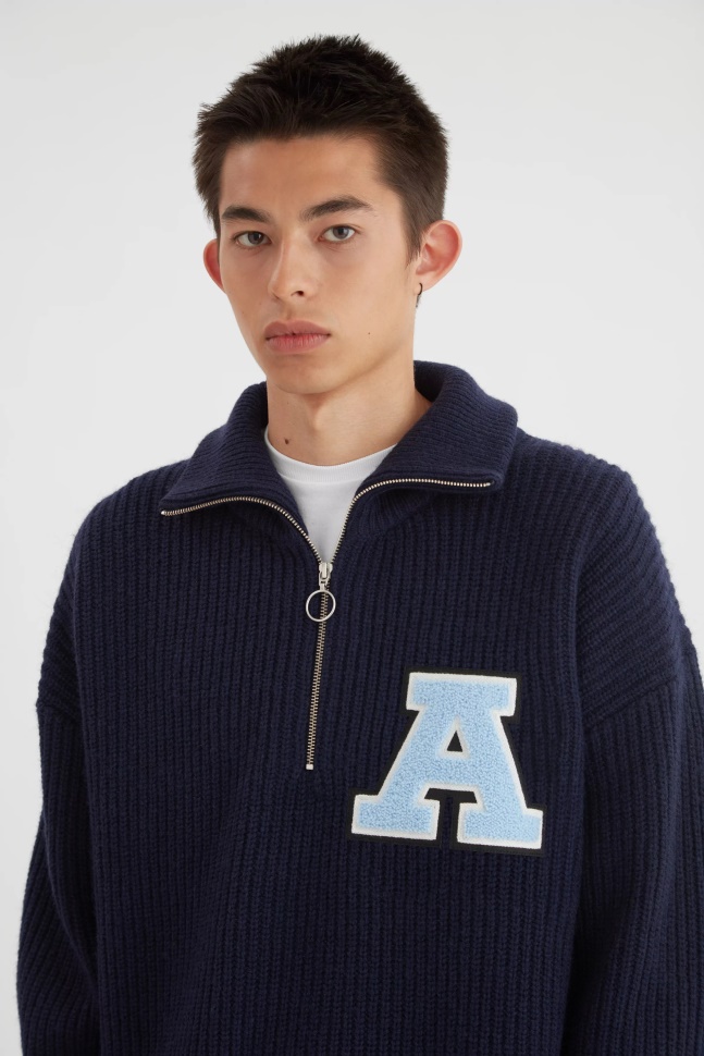 Team Halfzip Sweater Marineblå Axel Arigato