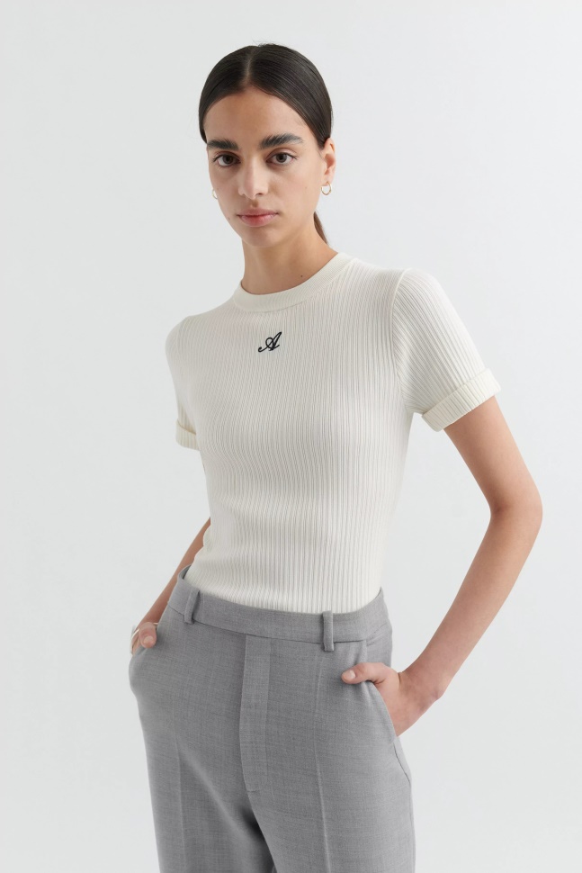 Axel Arigato Ecru Honor Strik T-shirt