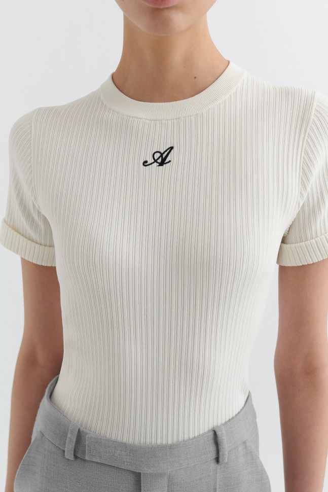 Axel Arigato Ecru Honor Strik T-shirt