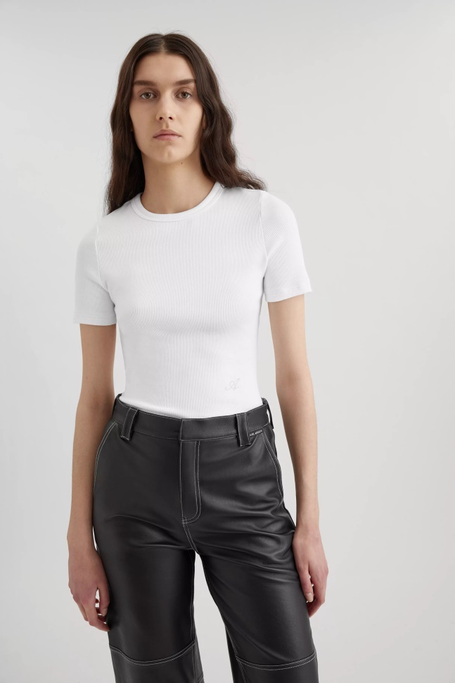 Axel Arigato Signatur Slim Rib T-shirt Hvid