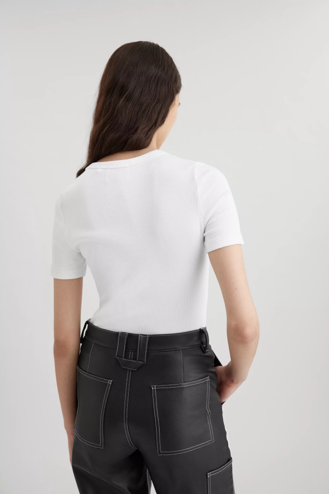 Axel Arigato Signatur Slim Rib T-shirt Hvid