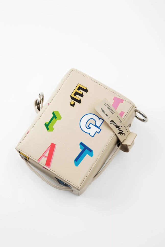 Kubisk Monogram Læderpung Axel Arigato Bleg Beige