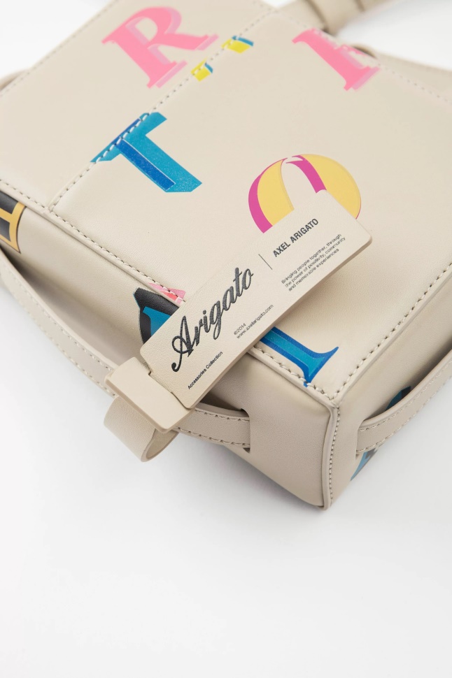 Kubisk Monogram Læderpung Axel Arigato Bleg Beige