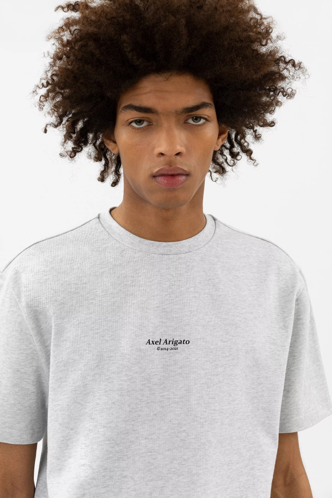 Axel Arigato Focus Logo T-shirt Lys Grå Mﾨﾦlange