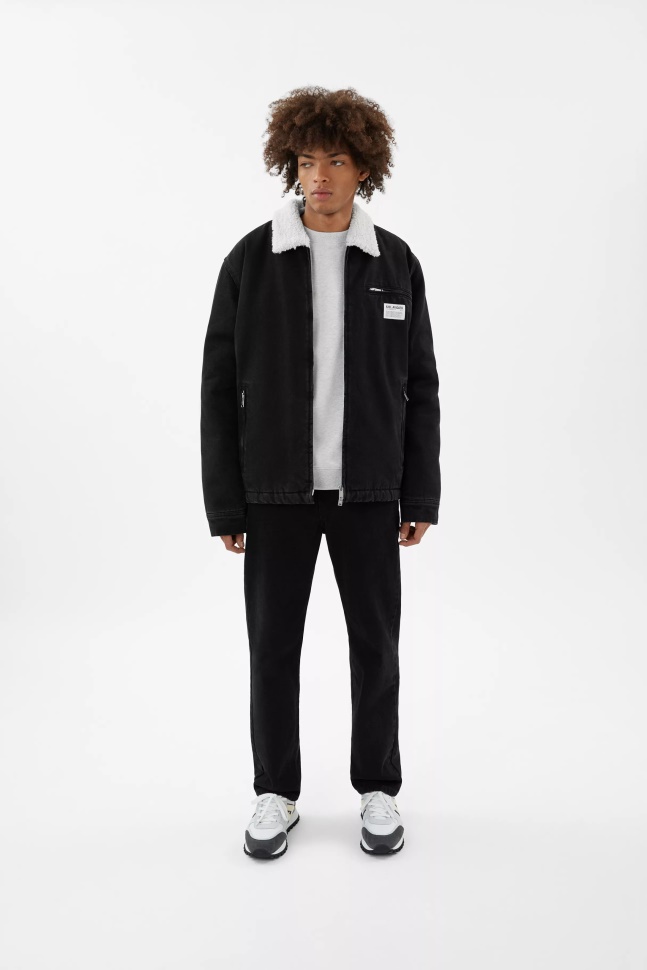 Axel Arigato Crew Polstret Denimjakke Sort Stenvasket