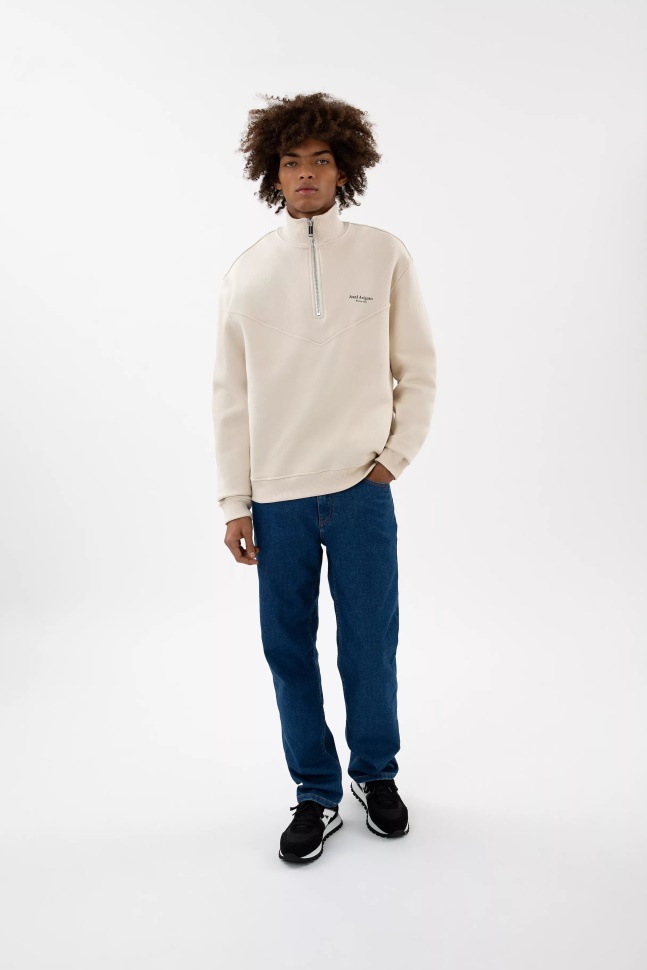 Axel Arigato Focus Sweatshirt Med Halv Lynlås Bleg Beige