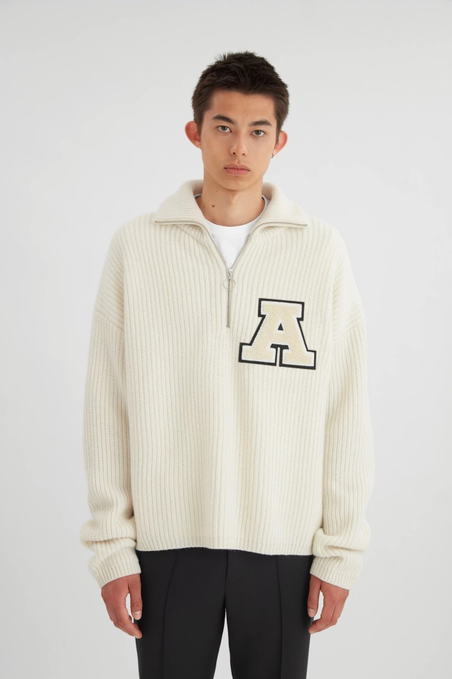 Team Halfzip Sweater Axel Arigato Ecru