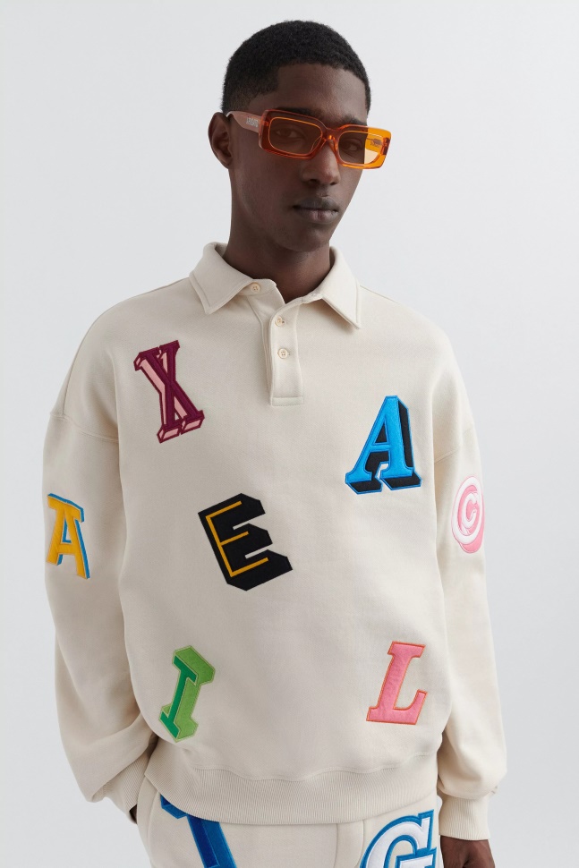 Axel Arigato Bleg Beige Inferno Monogram Polo Sweatshirt