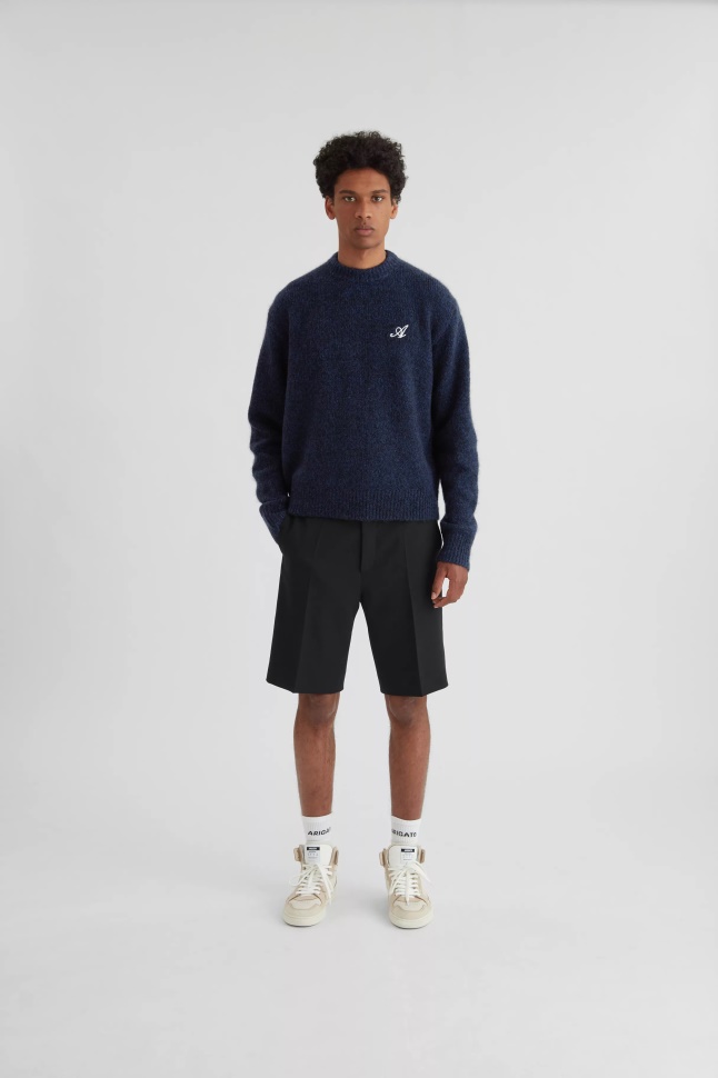 Axel Arigato Marineblå Melange Initial Sweater