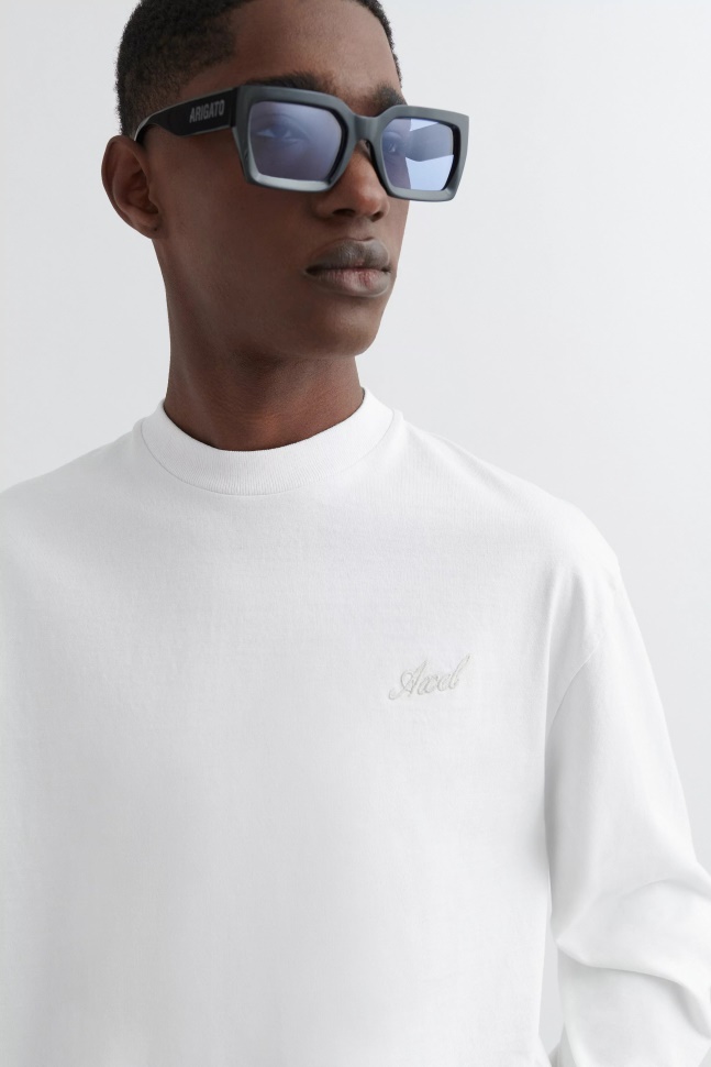 Hæfteklammer Langærmet T-shirt Hvid Axel Arigato