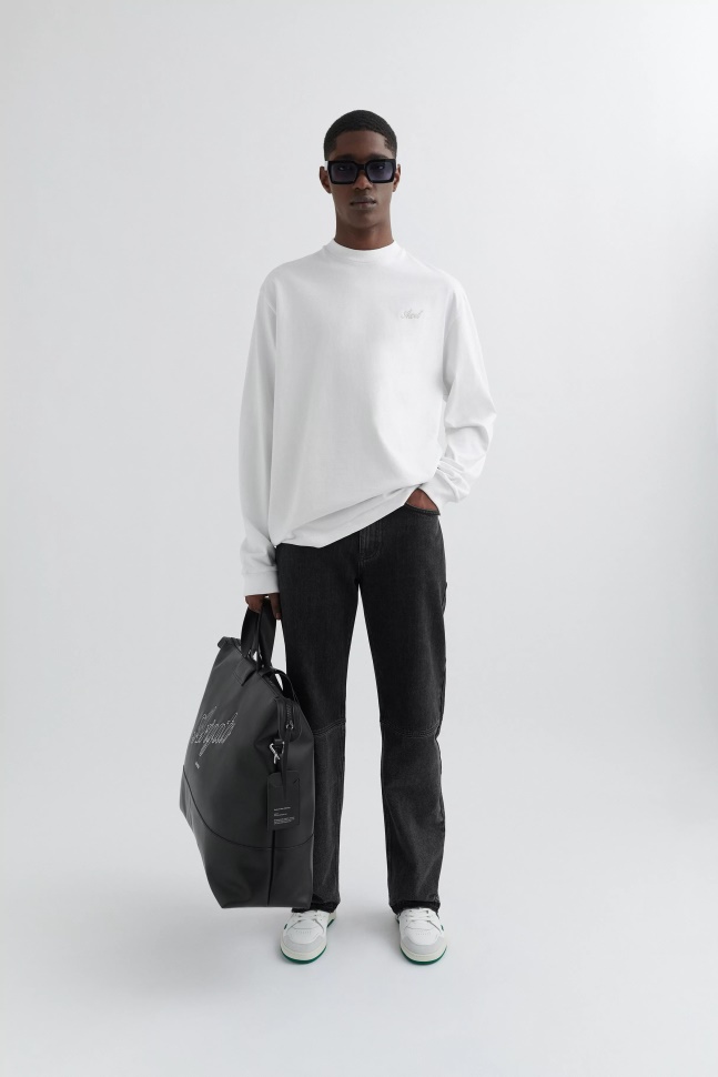 Hæfteklammer Langærmet T-shirt Hvid Axel Arigato